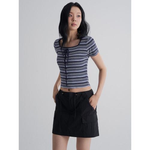 멀티 스트라이프 풀오버  블루