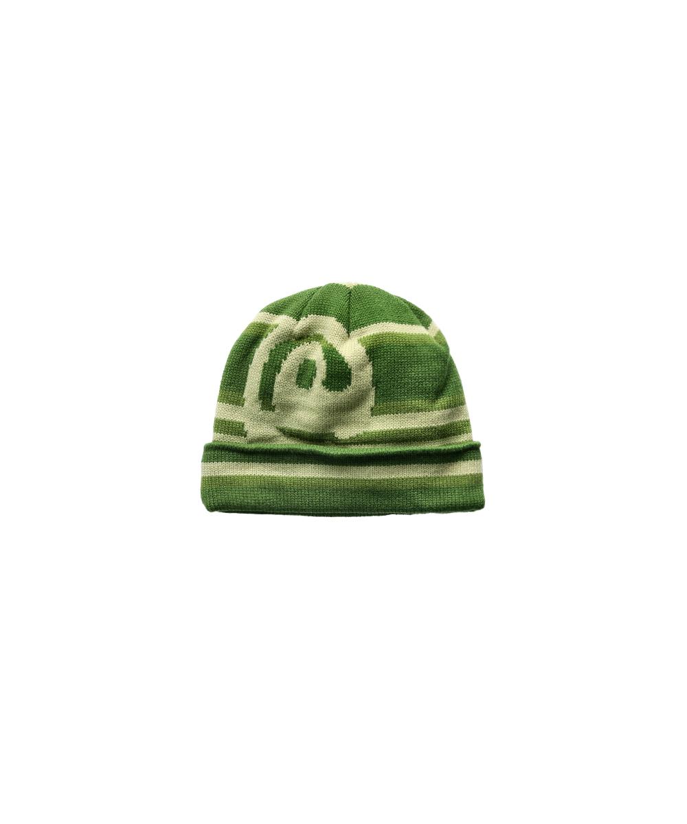 At Symbol stripe beanie green