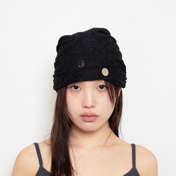 WHIPPING LACE HAIRBAND & BEANIE (BLACK)