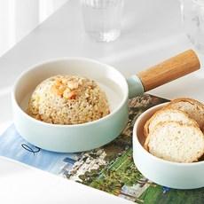 루비코코 파스텔 우드 손잡이 예쁜 수입 그릇 플레이팅 파스타 브런치 앞 접시