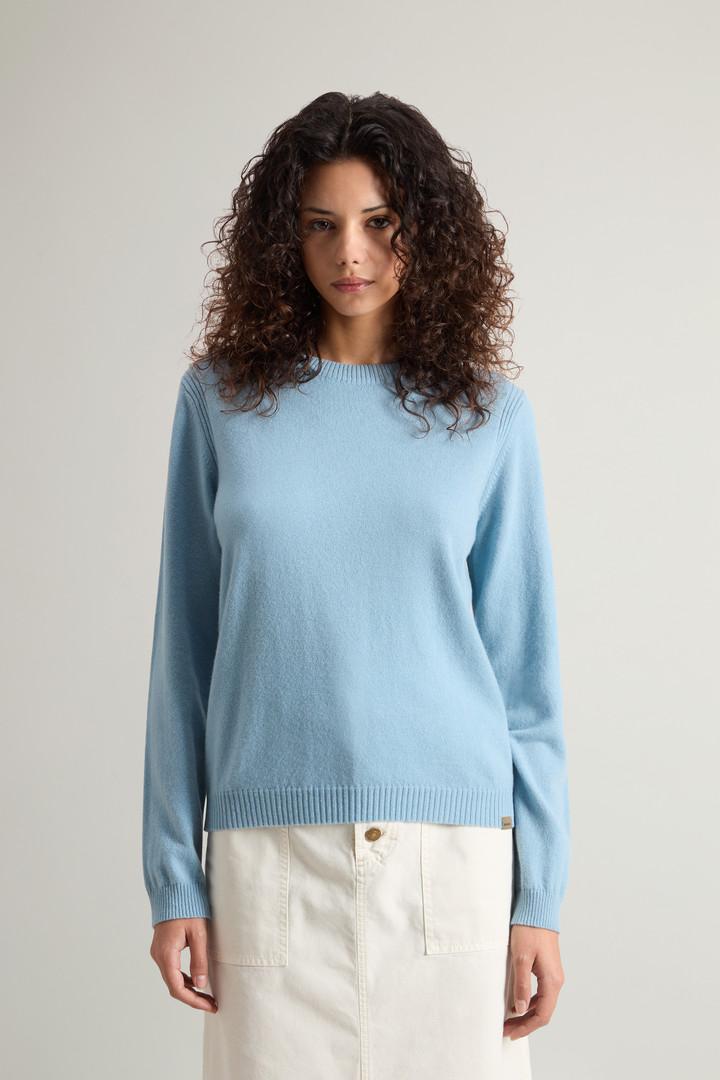 Pure Cashmere Sweater with Boat Neck - Women - Blue