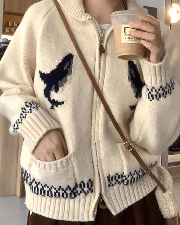 [🦈 폭닷폭닷 데일리 🦈] 그래니 심플 투웨이 니트 집업