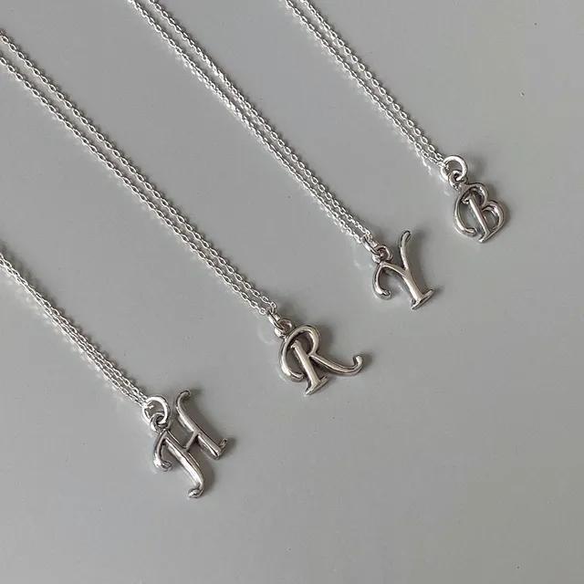 (925silver) Antique initial necklace (A~Z) 이니셜목걸이 은목걸이 커플목걸이 우정목걸이 빠른출발 생일선물