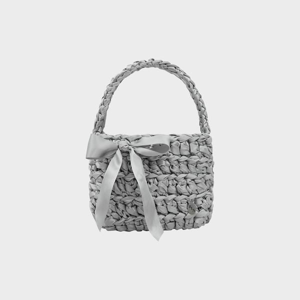 [order made]Satin Ribbon Bag - Silver