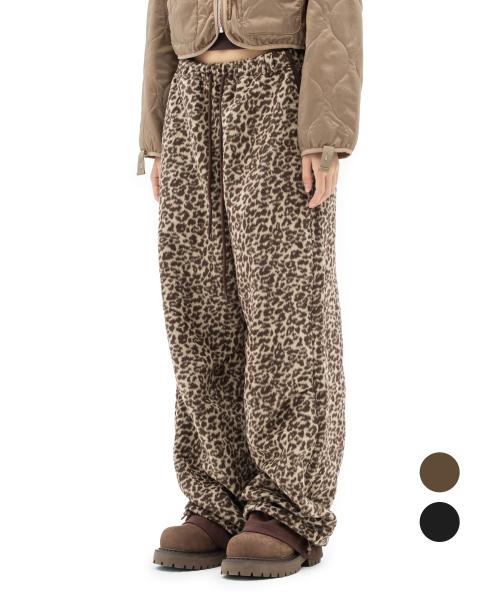 LEOPARD FLEECE PANTS [2COLOR]