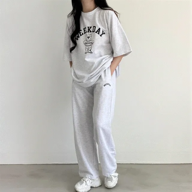 [SET할인] 위크 베어 쭈리 반팔티 트레이닝 팬츠 세트 4color