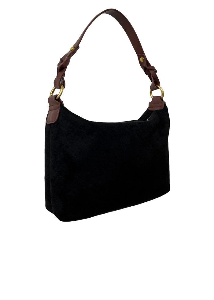 NO.196 BLACK SUEDE TWEE SHOULDER BAG