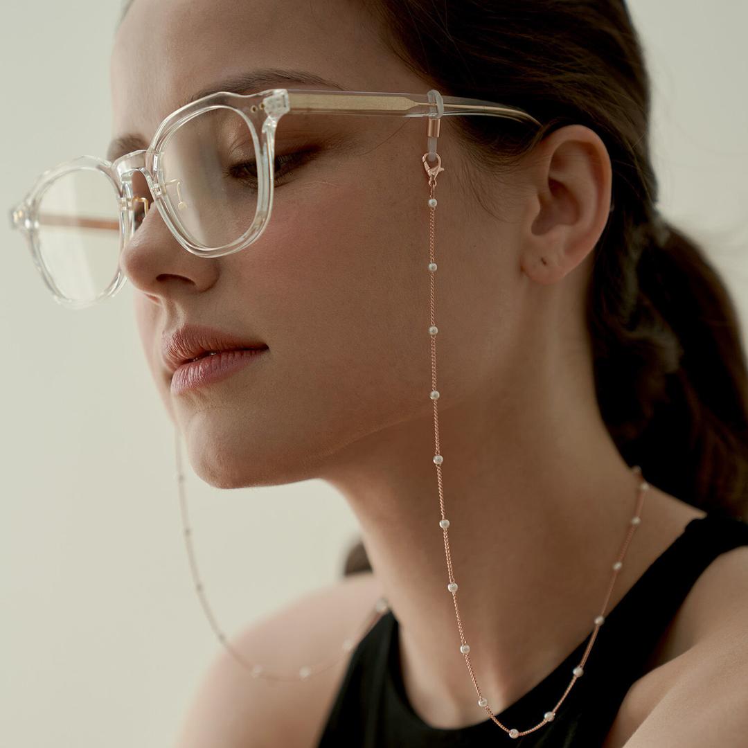 로즈골드 진주 비즈 체인 안경줄 마스크스트랩