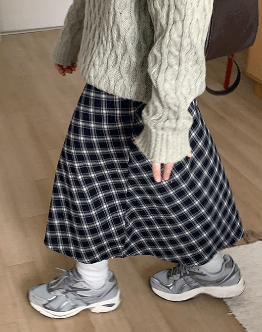로티나 체크 롱 스커트 (2color)
