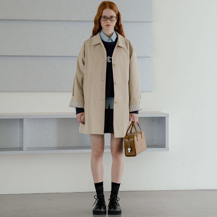 Rollup cotton half coat_Beige