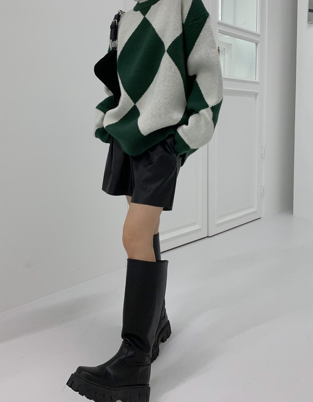 키도 레더 밴딩 숏팬츠