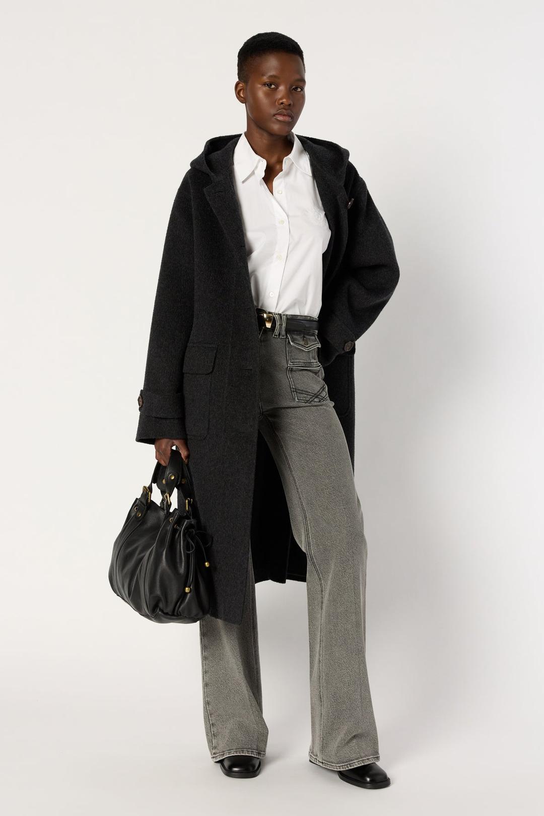 Mid-length hooded wool coat - MARIAM