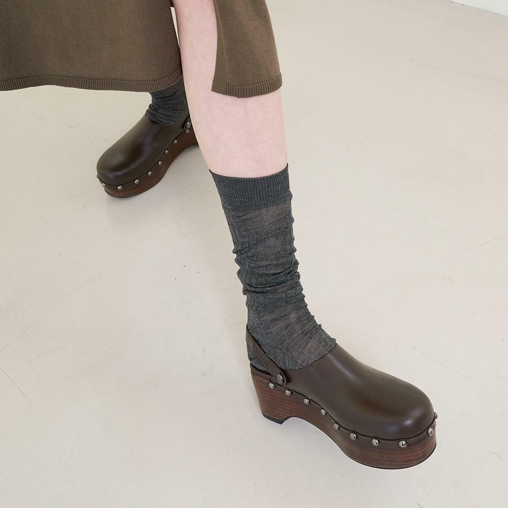 Zoe Clogs Leather Chocolate