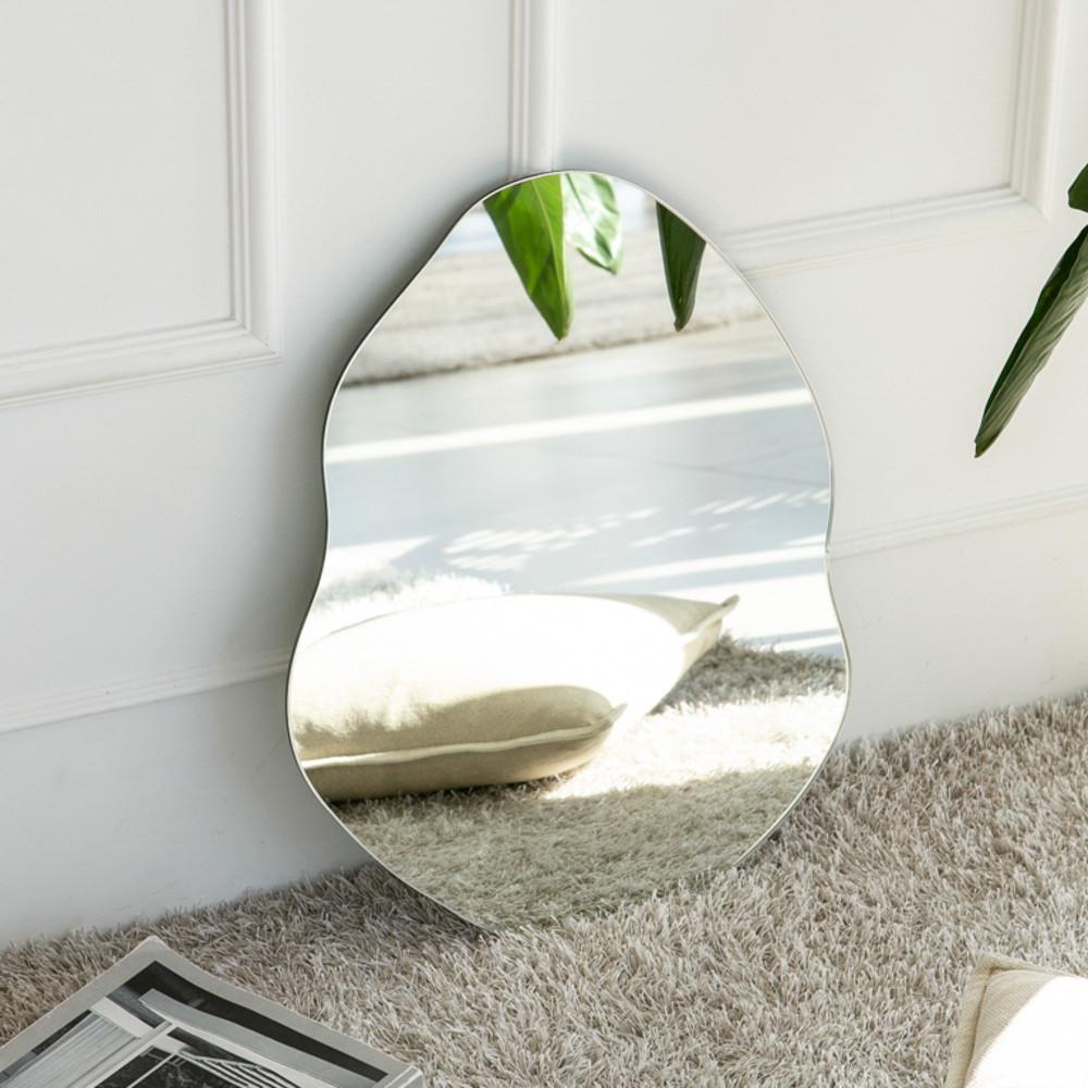 [Lazylab] 50 x 40cm 레이크미러R 벽걸이 거울 벽거울 곡선 탁상 화장대거울