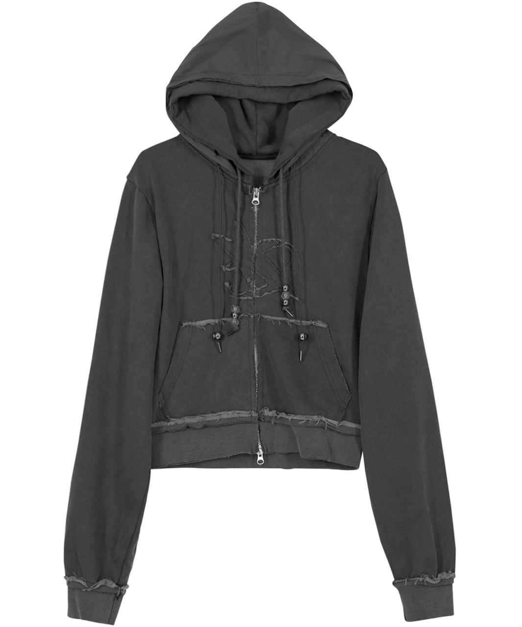 Layered Zip Hoodie (FL-150_Charcoal)