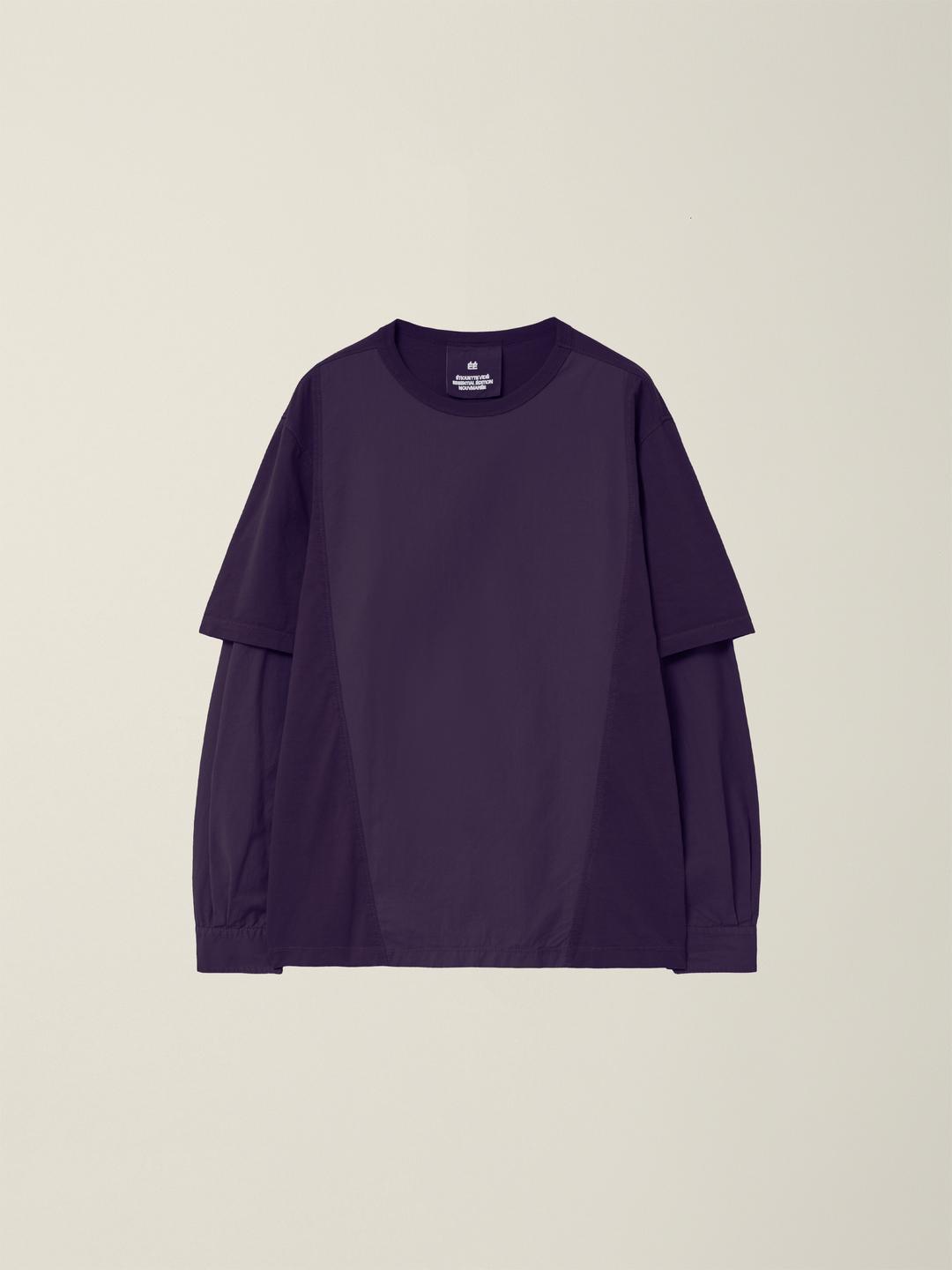 GARMENT DYED LAYERED T-SHIRTS  MIDNIGHT PURPLE