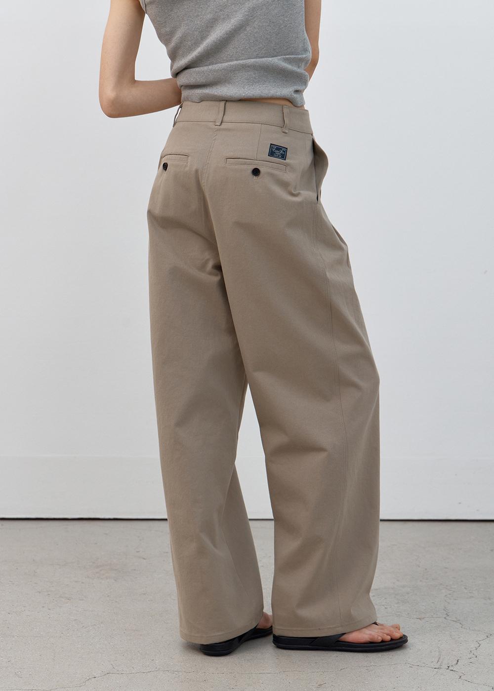[8차/예약배송] Classic cotton slacks (beige)