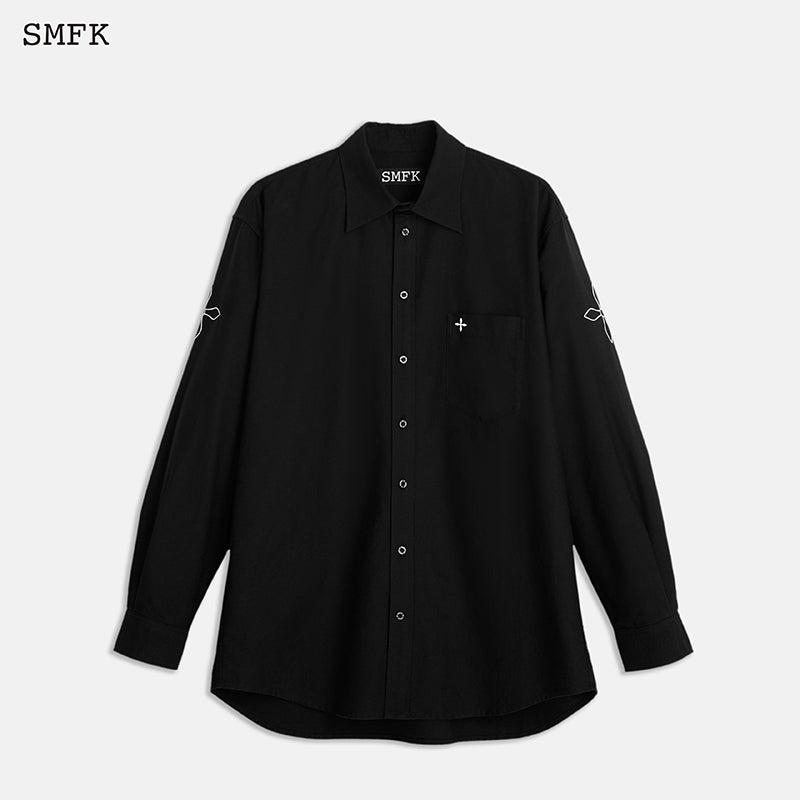 컴퍼스 블랙 나이트 플라워 클래식 셔츠 - S