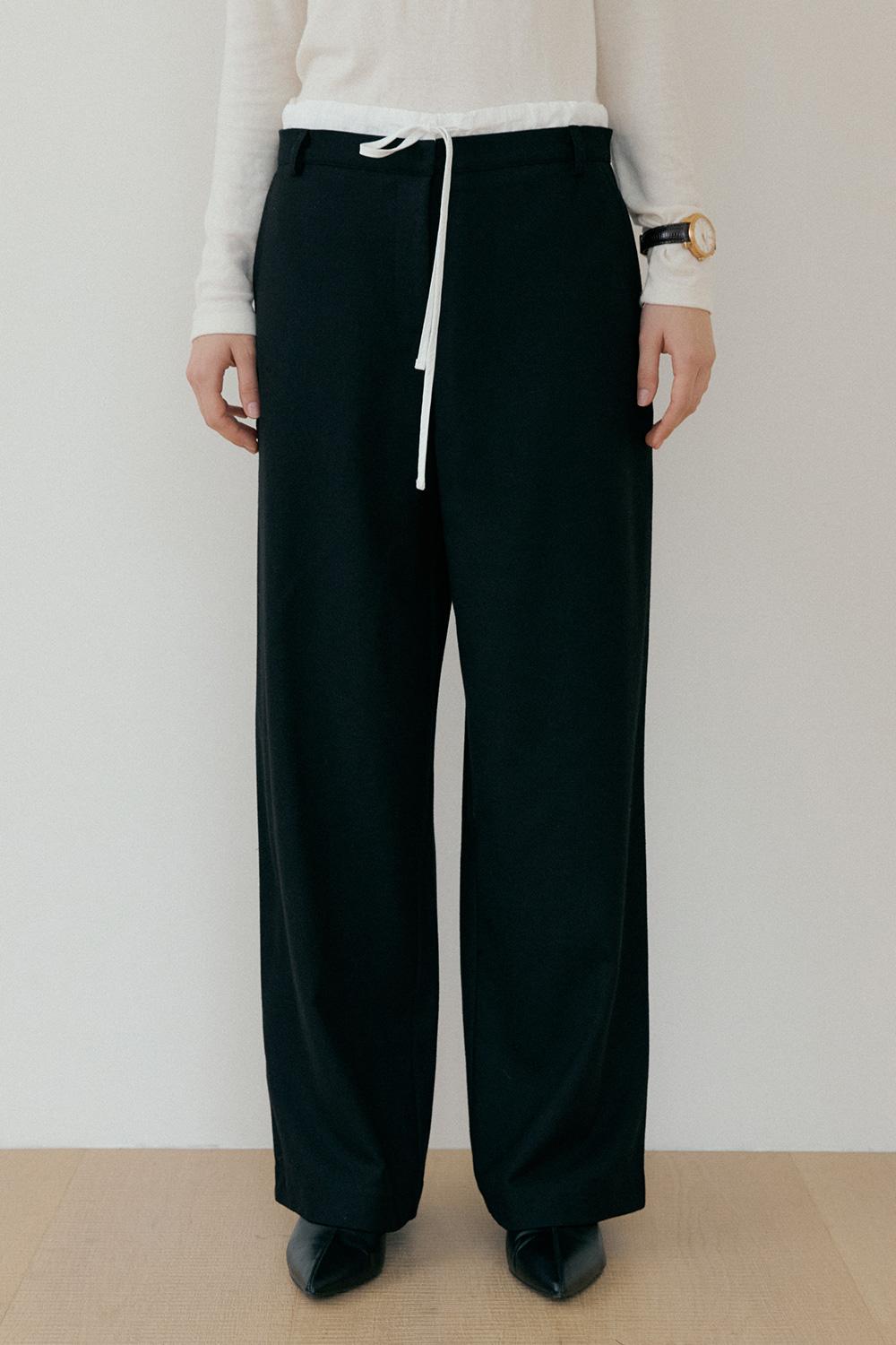 LOWRISE COLORATION PANTS (wool ver.) - Black