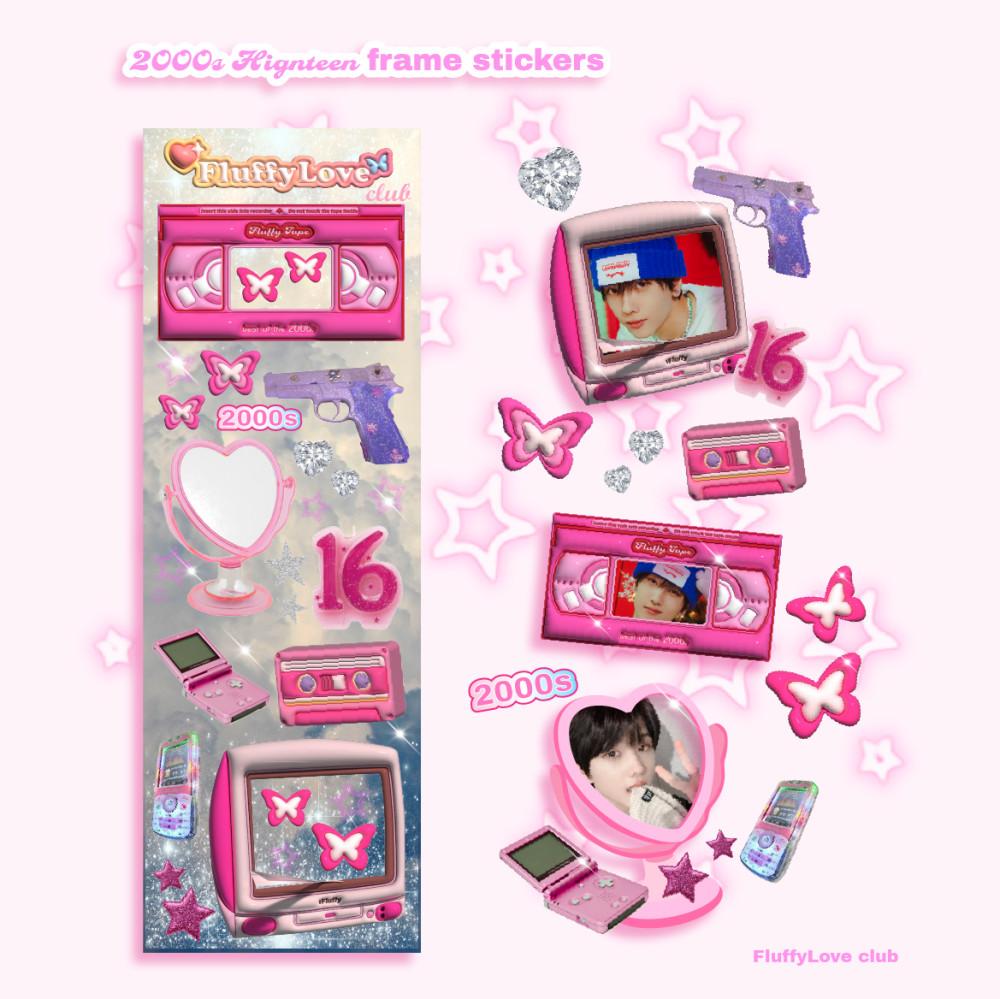 Y2k 2000s 프레임 리무버블 씰스티커 하이틴 키치