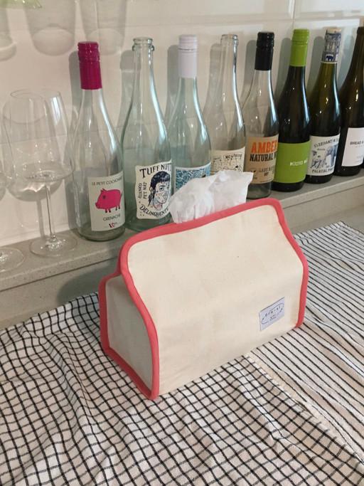 바이어스 티슈케이스 아이보리핑크 (직사각)