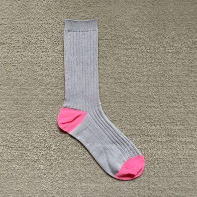 Bonjour rib socks_silver