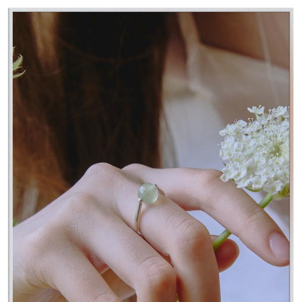 Peace + Dew, silver prenite ring