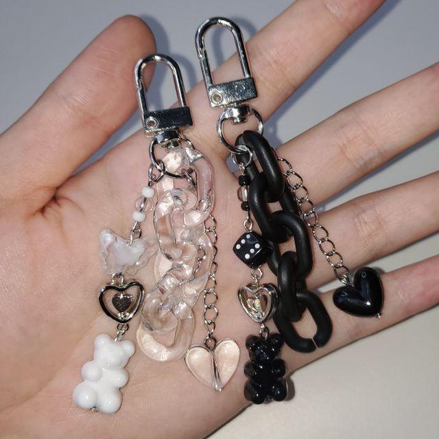 (made) 곰돌이 아크릴 체인 비즈 키링