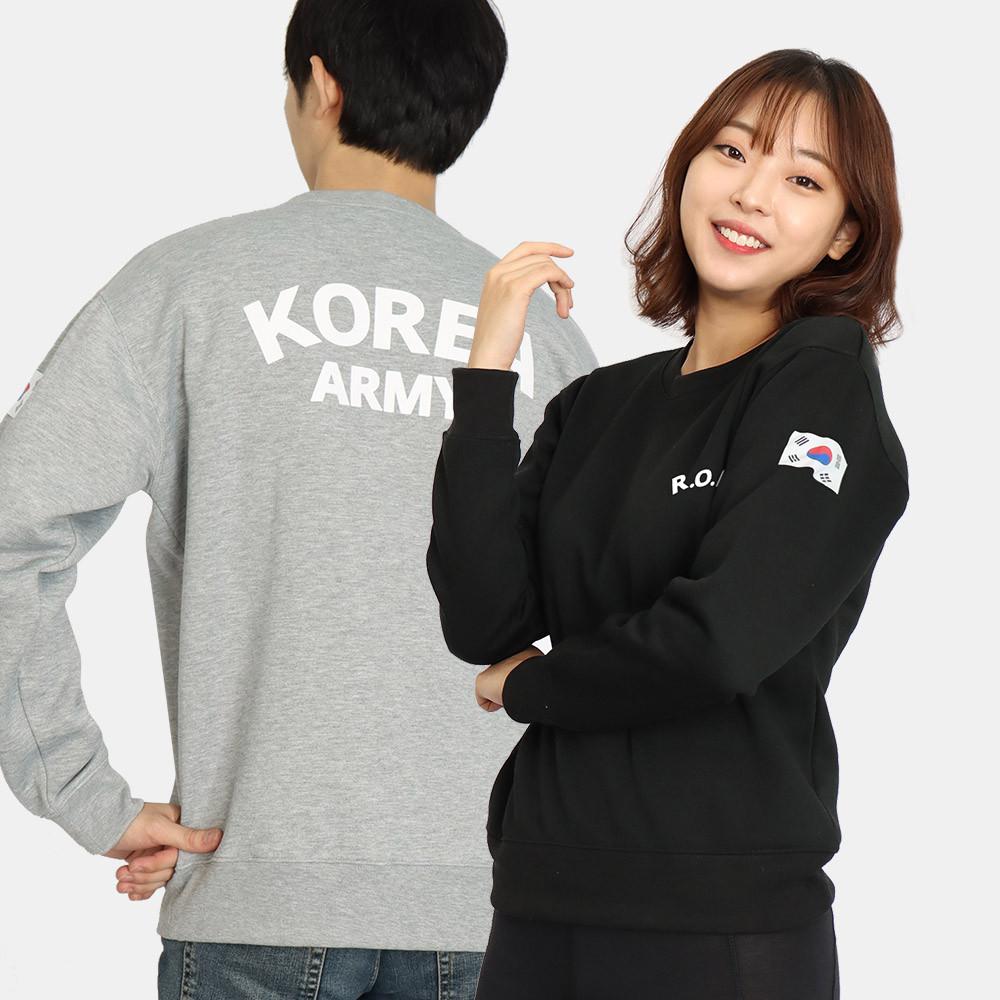 베이직 기모 로카 맨투맨 ROKA 남녀공용 로카티 군인 군대 긴팔티셔츠