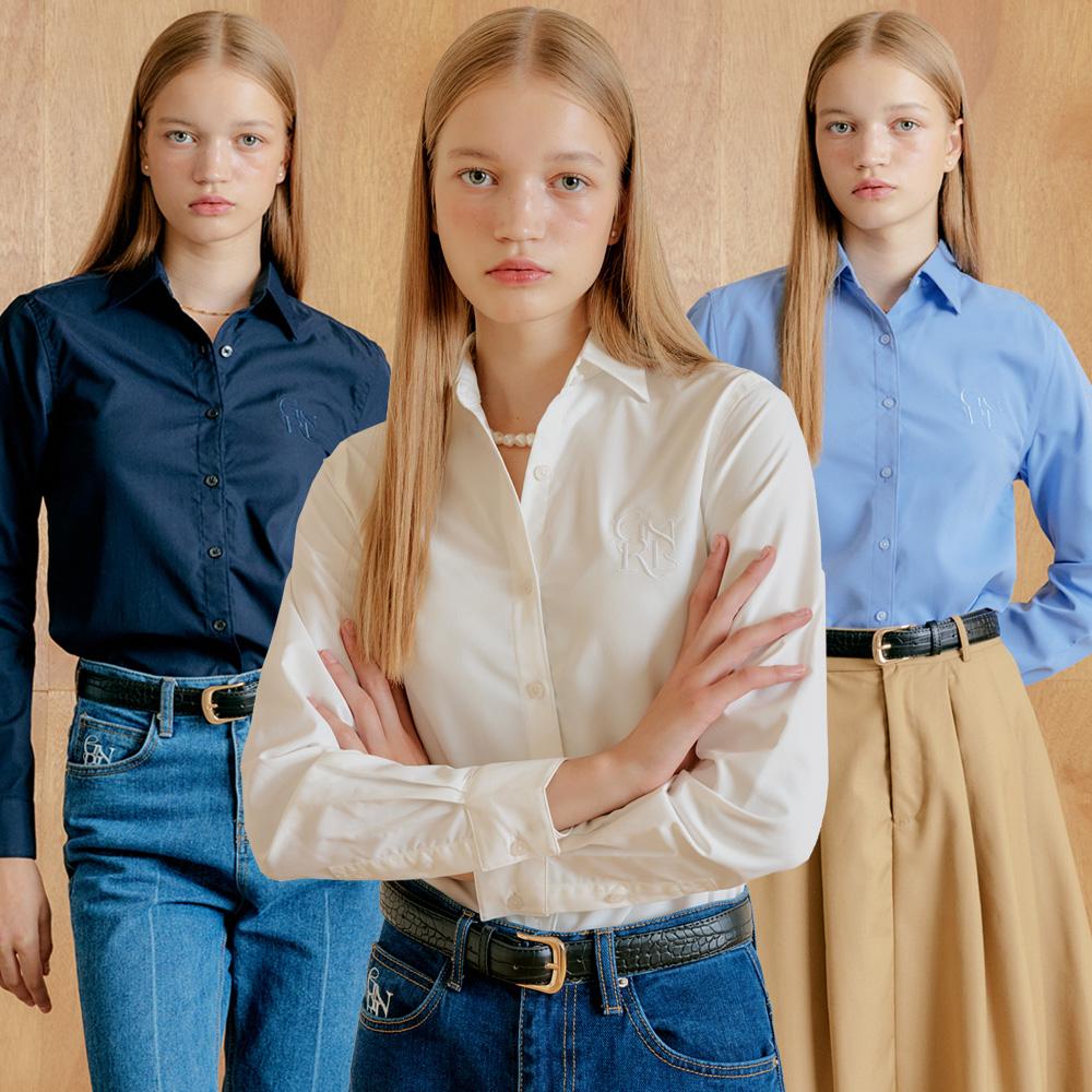 [제너럴아이디어 WOMAN] GNRL 클래식 셔츠 [3COL] / WBC1L03509