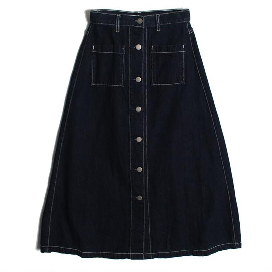 denim button skirt