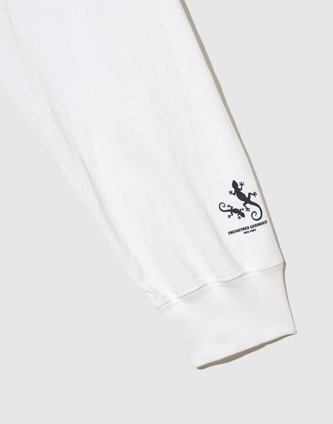 Printed Cross Crew Neck L/S T-Shirt - Book Print (White)