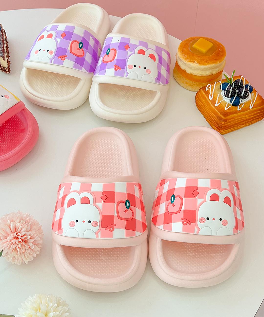 층간소음 체크토끼 홈슬리퍼 실내화