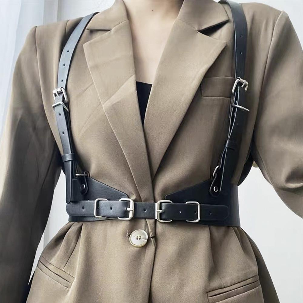 조끼 스타일 가죽 바디 하네스 멜빵 바디스트랩 코스튬 벨트 AC-0101