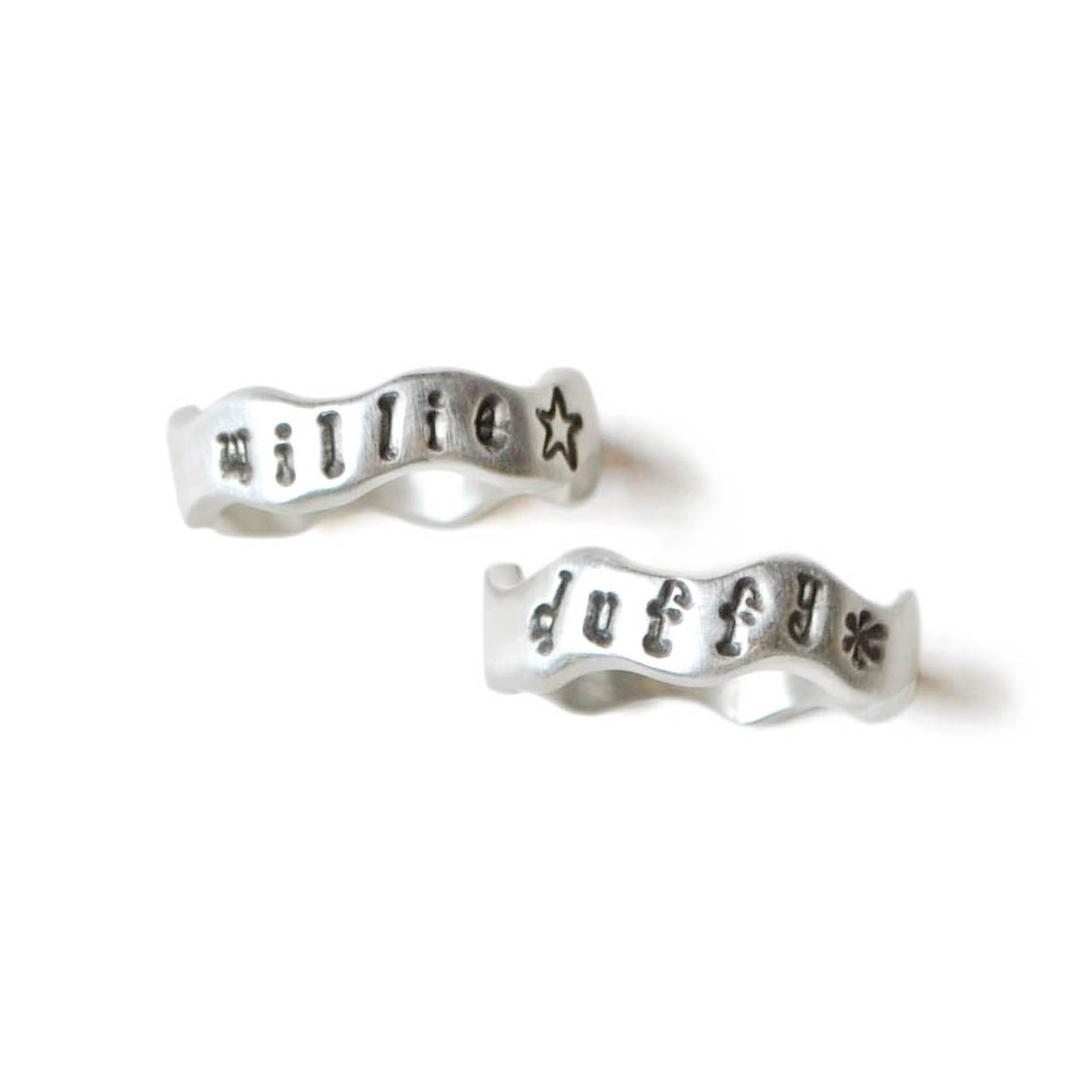 Wave Stamp Ring (Small Letter ver.)