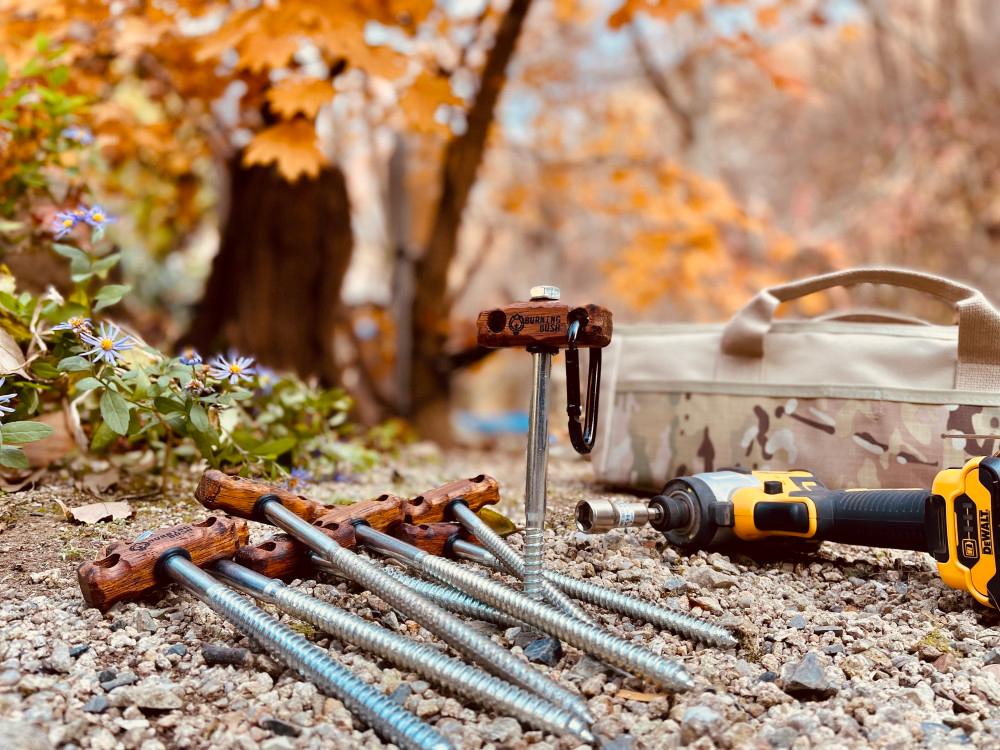 버닝부시 이지 드릴팩 풀세트 두께10미리 스크류팩(가방,복스 포함) 캠핑 국산 단조팩