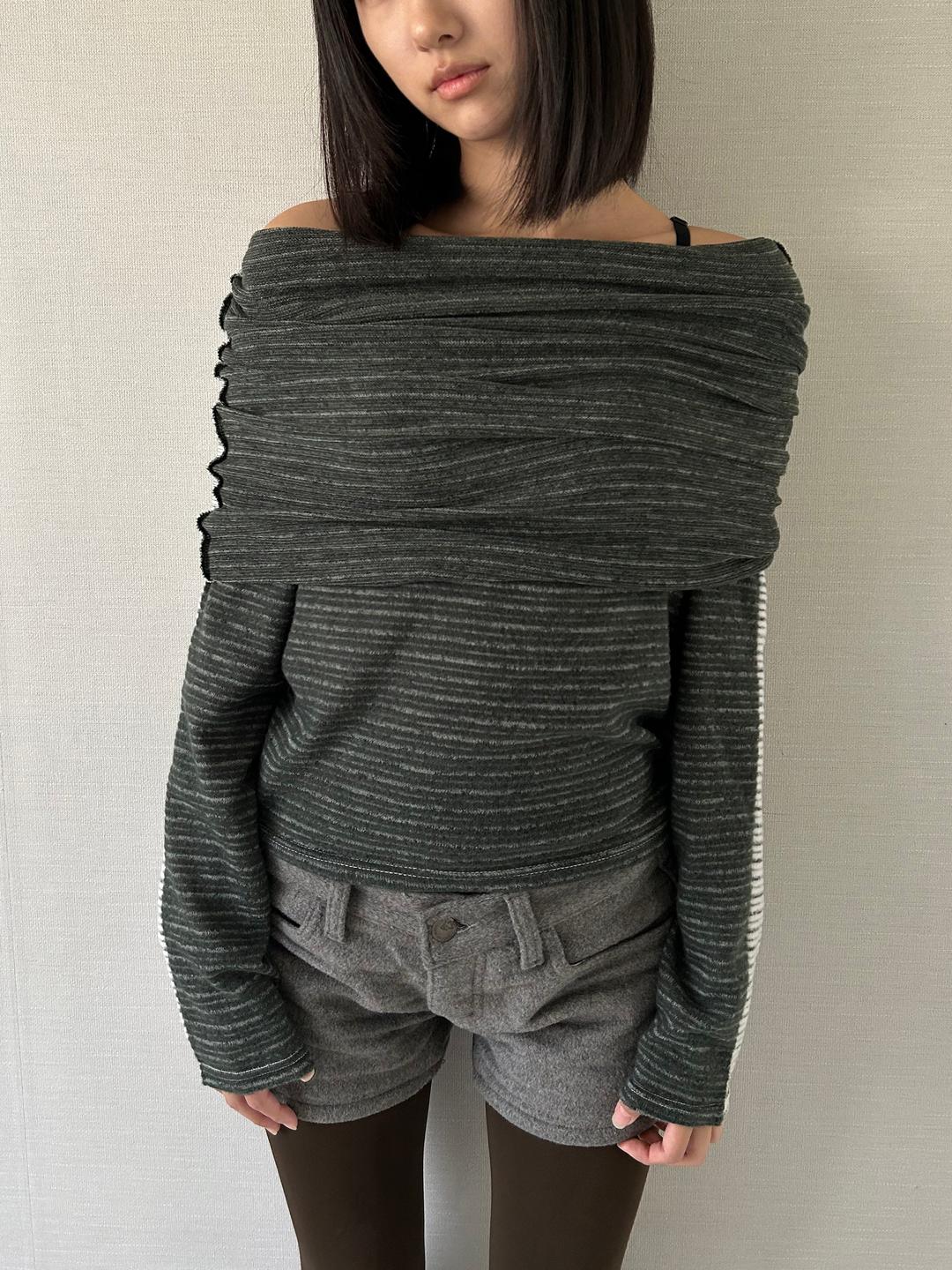 loooong neck knit top