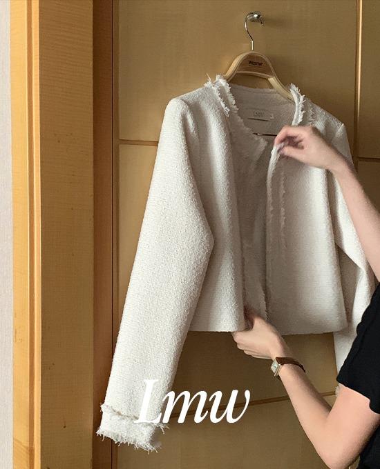 메리어라운드 [하객룩][l.m.w] 프린지 크롭 트위드 자켓 (jk)