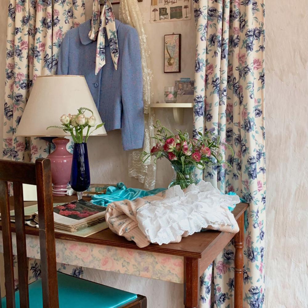 nude beige floral fabric