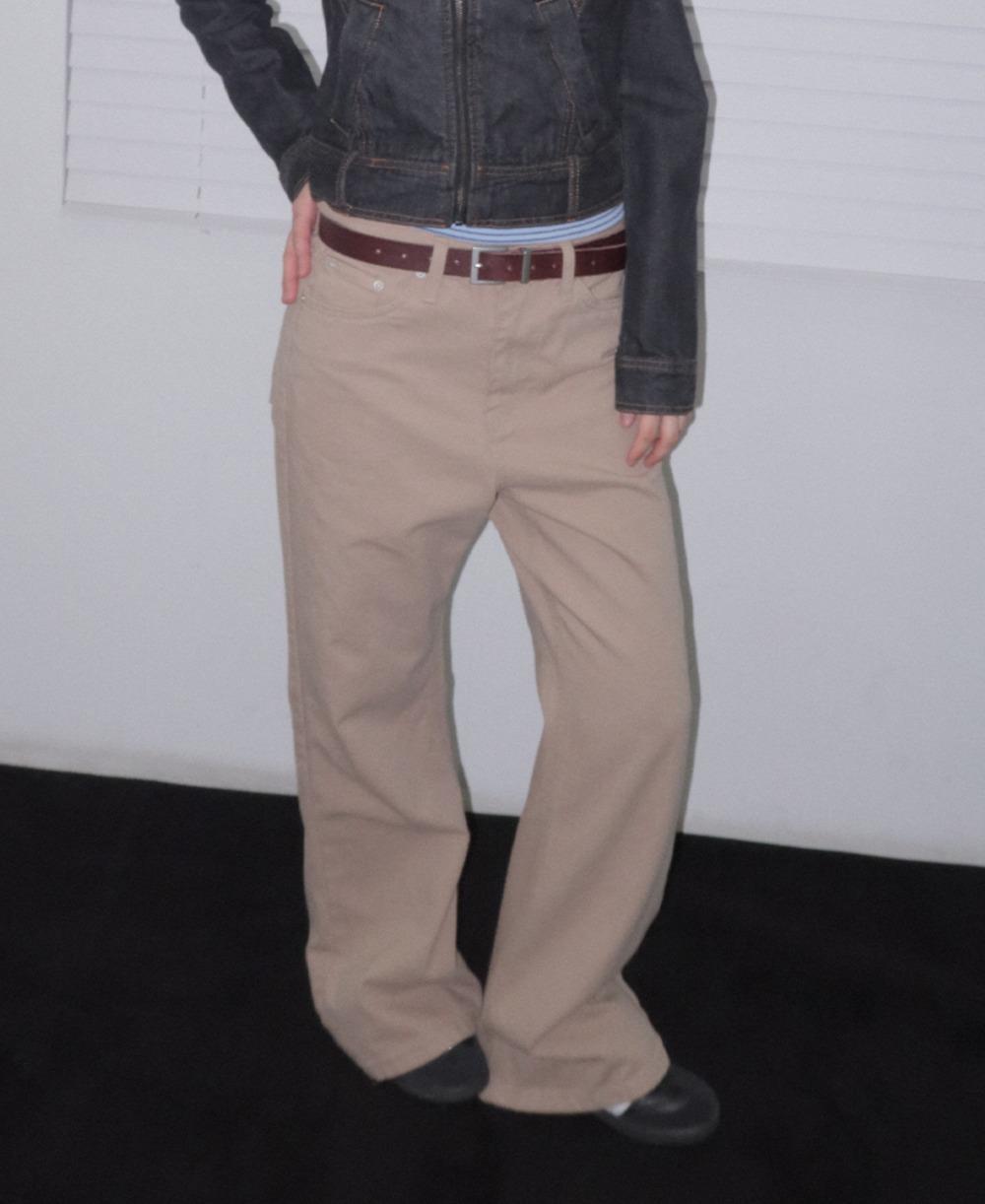 와이드 코튼 부츠컷팬츠