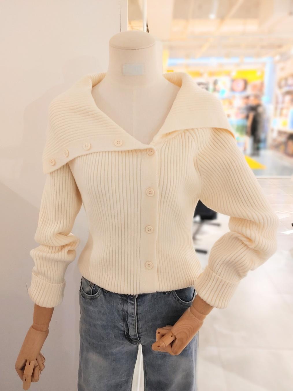 [이앤씨] 빅카라 언발 골지 가디건 _ENCK33YP903C