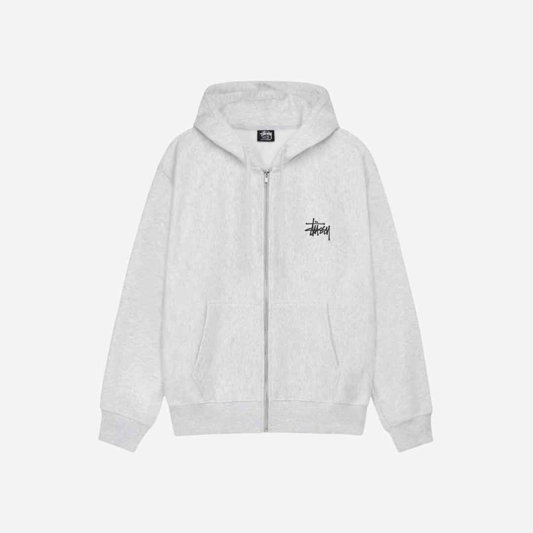 Stussy Basic Stussy Zip Hoodie Ash Heather 2024