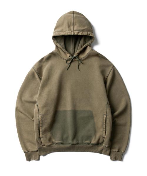 FADED POCKET WASHED HOODIE (FADED OLIVE)