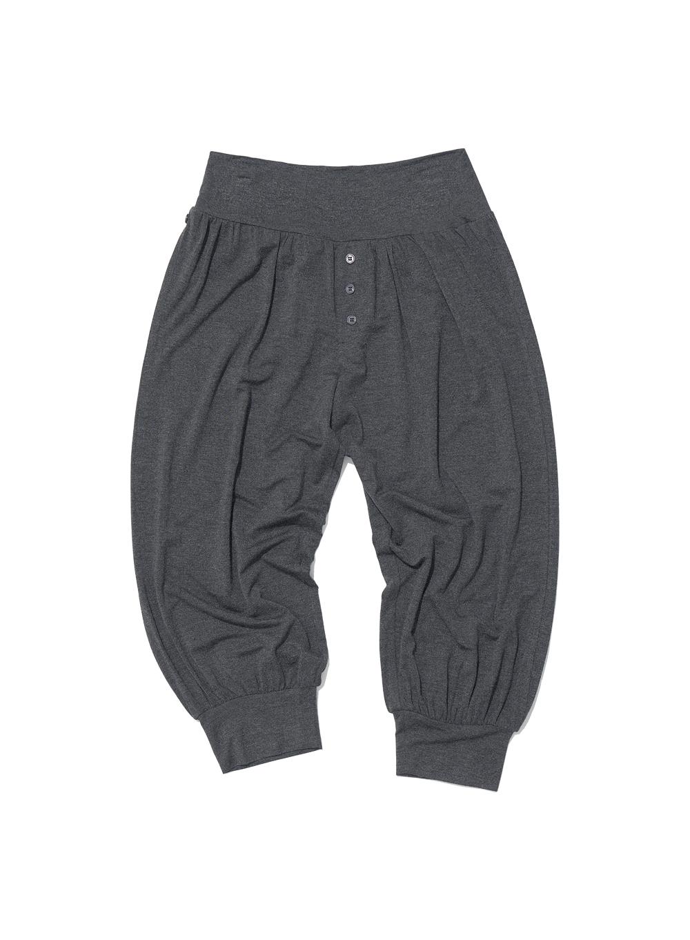 [WOMEN] PWC DETACHABLE WRAP SKIRT HAREM MIDI PANTS_CHARCOAL MELANGE