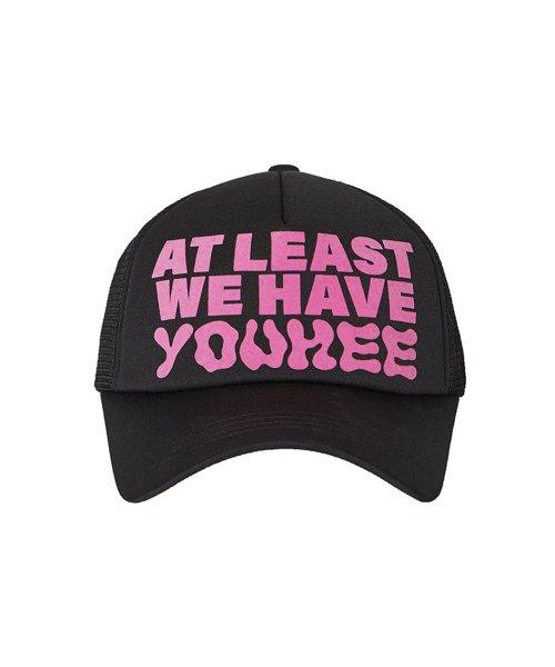 LETTERING TRUCKER CAP BLACK