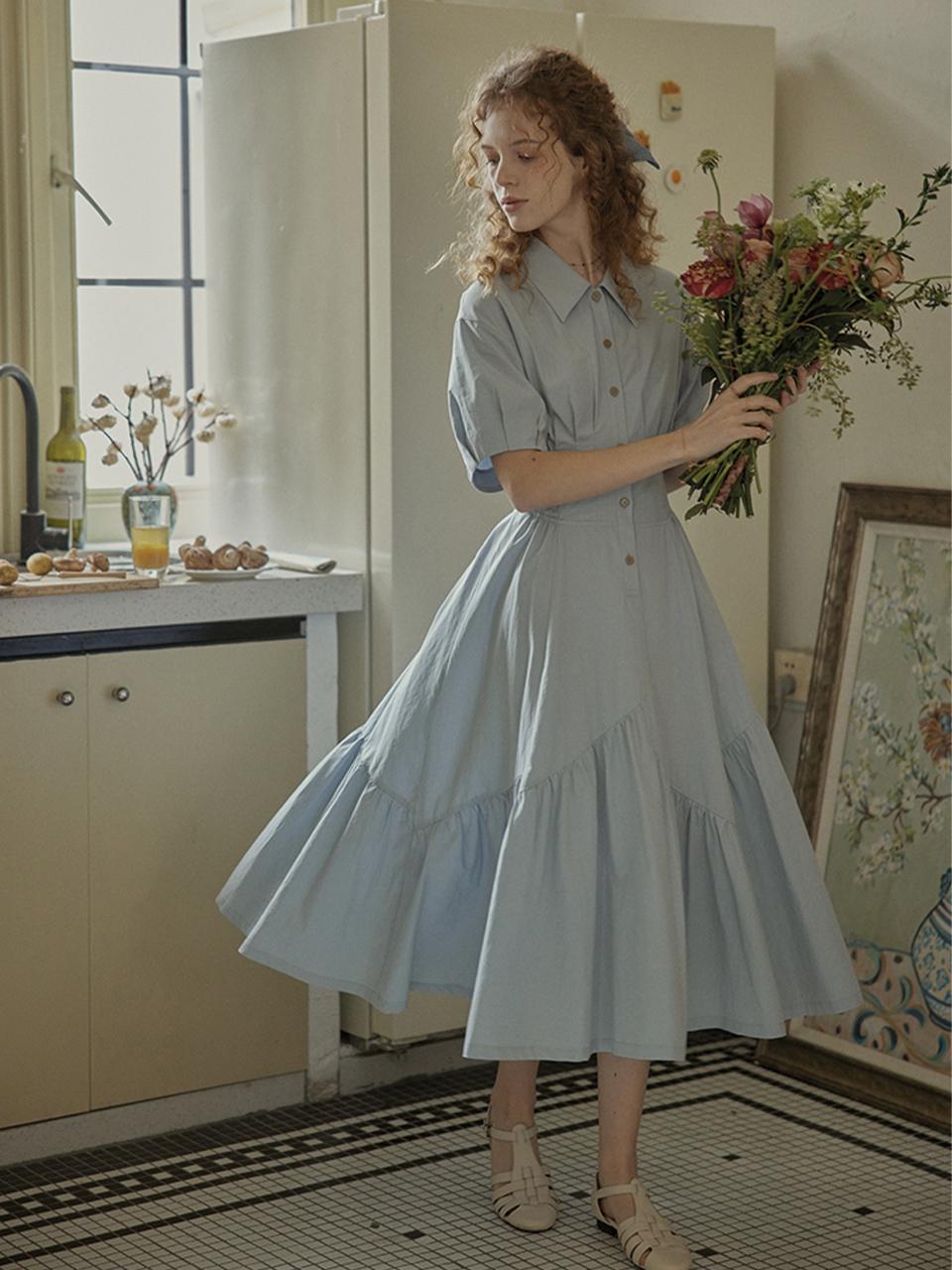 프라우드마리 PM_Summer waist banding shirt dress PM_Summer waist banding shirt dress