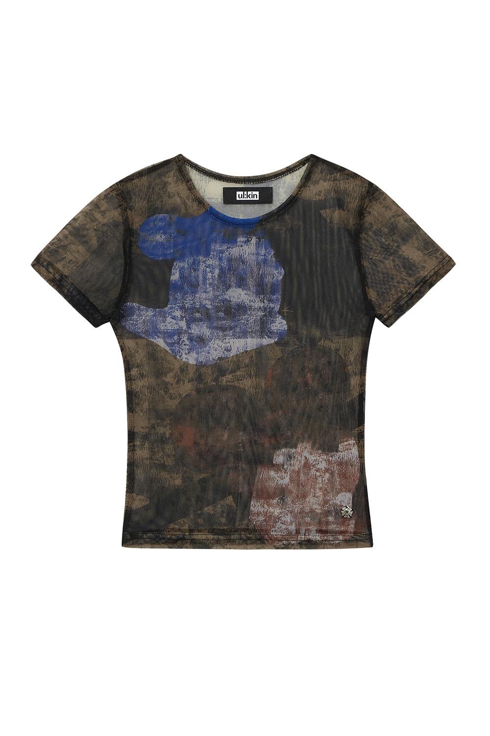 [DISNEY] Mix Poster Full Printing Mesh Tight Top_Black