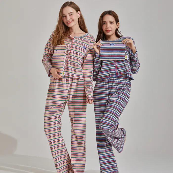 폴앤안나 롤롤 테리 9부 바지 (핑크/블루)