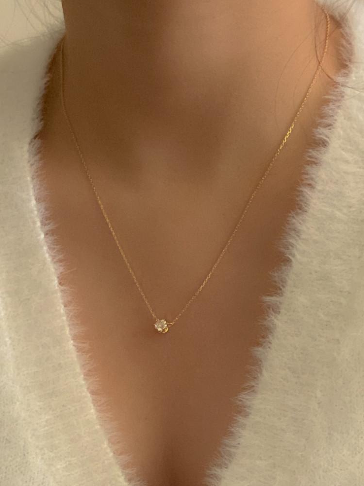 로우그로브 925 실버 데일리 미니 큐빅 목걸이