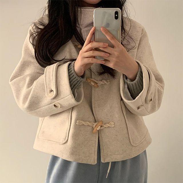 [고퀄ෆ도톰보들](2color)클래식한 감성 페미닌룩 후드 뮤리드 코트